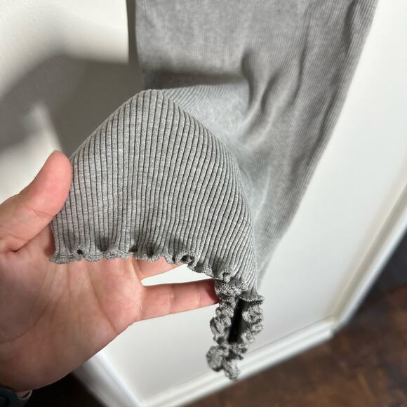 Rosemunde Gray Ribbed Silk Blend Lettuce Hem Tank Top Size Large - Picture 4 of 6